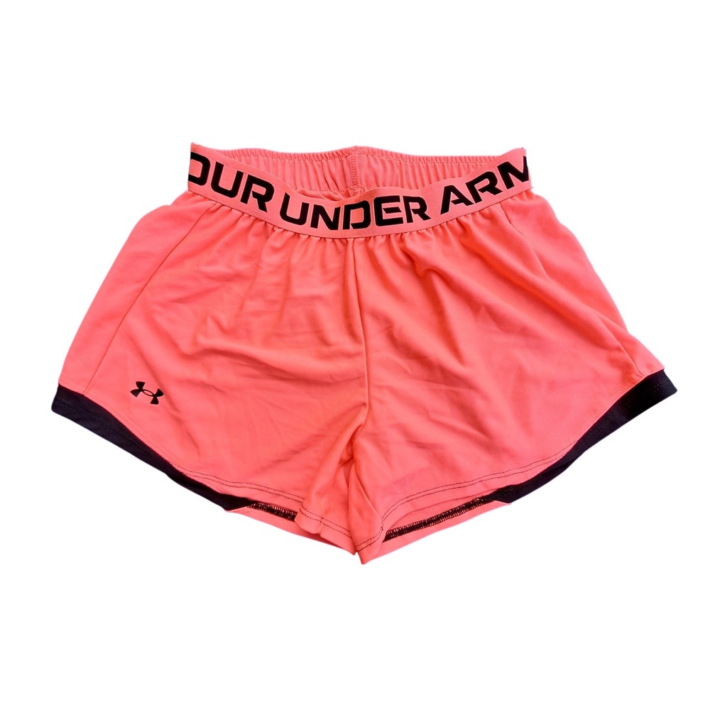 Under Armour Play Up 3.0 Shorts Womens Small Neon Pink Coral Loose Fit Run